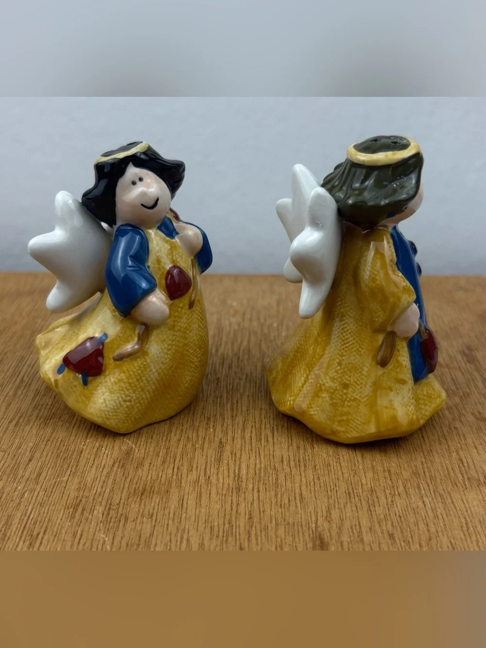 Vintage-style Christmas Angel ceramic salt and pepper shakers